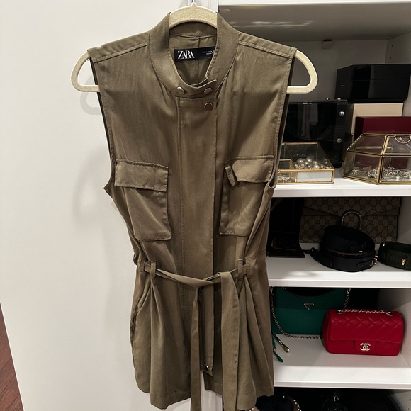 Zara Vest Women’s Khaki Green -Size Small - Picture 3 of 6